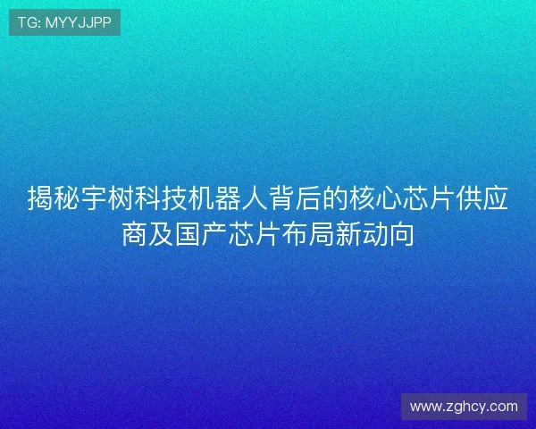 揭秘宇树科技机器人背后的核心芯片供应商及国产芯片布局新动向